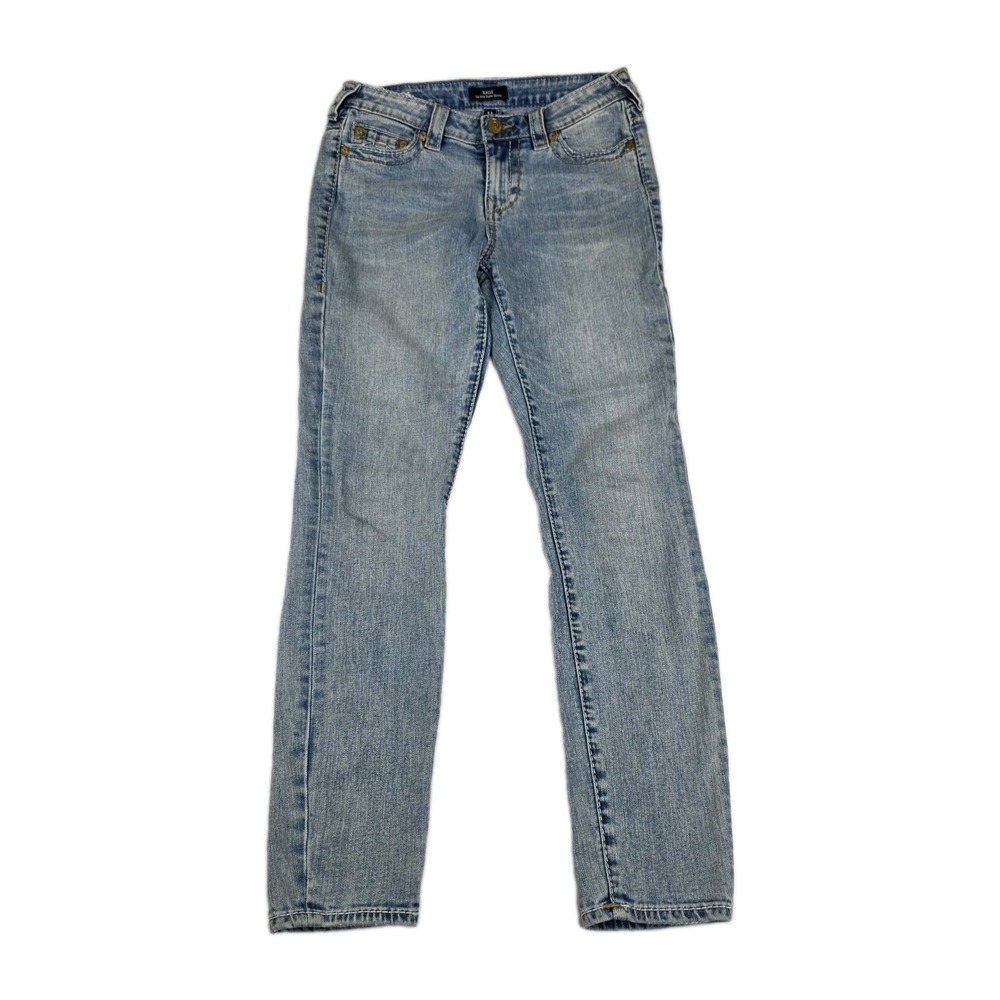 True Religion Jeans Womens Size 28 Halle Big T Mid Rise Super Skinny Light Wash